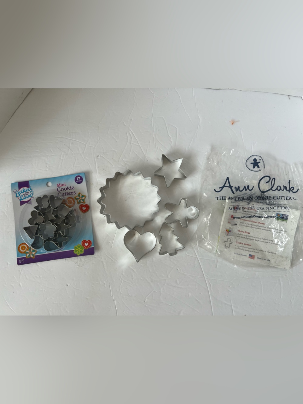 NEW in Pkg Mini and Mid-sized Cookie Cutters Ann Clark Metal Popular Shapes